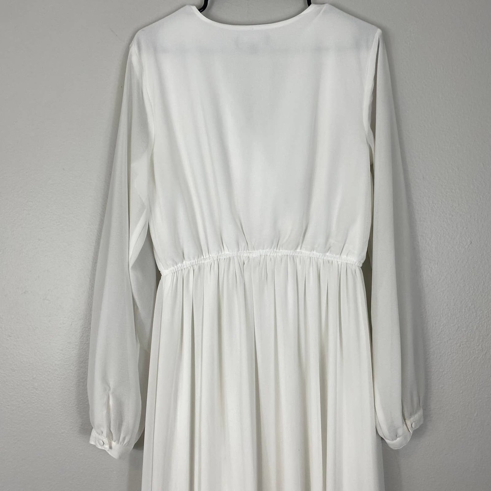 Lulu's Wondrous Water Lilies White Maxi Dress Size Large - Picture 11 of 14